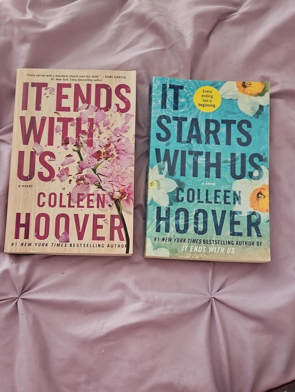 It Ends With Us / It Starts With Us Paperback Book Set - Pink & Blue